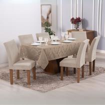 Toalha Para Mesa Retangular 6 Cadeiras Jacquard 2,20x1,40