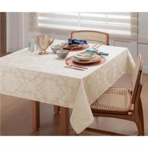 Toalha Para Mesa Retangular Tecido Jacquard Palha 1,40X2,00