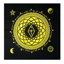 Toalha para Tarô Elemental 4 elementos com Brilho Amarela