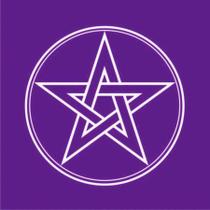 Toalha Pentagrama em Tecido Oxford com Estampa Prateada - 70 x 70 cm