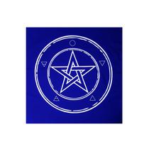 Toalha Pentagrama Força Wicca para Tarô Azul e Branco 70CM