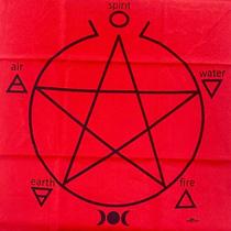 Toalha Pentagrama Jogo Cartas 70x70cm Vermelha Silk Preto