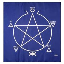 Toalha Pentagrama Para Altar, Taro E Jogos 70x70 Cm Azul