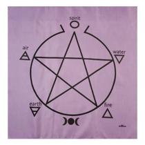 Toalha Pentagrama Para Altar, Taro E Jogos 70x70 Cm Lilas