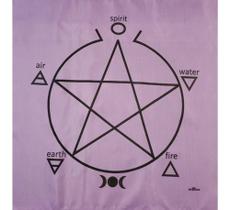 Toalha Pentagrama Para Altar, Taro E Jogos 70x70 Cm Lilas