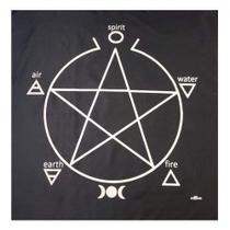 Toalha Pentagrama Para Altar, Taro E Jogos 70x70 Cm Preta