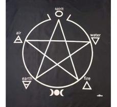 Toalha Pentagrama Para Altar, Taro E Jogos 70x70 Cm Preta