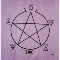 Toalha Pentagrama Para Cartas Lilás Em Tecido 70x70 Cm Toalha Pentagrama Para Cartas Lilás Em Tecido 70x70 Cm