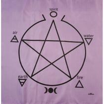Toalha Pentagrama Para Cartas Lilás Em Tecido 70x70 Cm Toalha Pentagrama Para Cartas Lilás Em Tecido 70x70 Cm