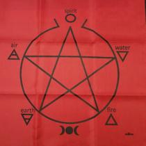 Toalha Pentagrama Para Cartas Vermelha Em Tecido 70x70 Cm Toalha Pentagrama Para Cartas Vermelha Em Tecido 70x70 Cm