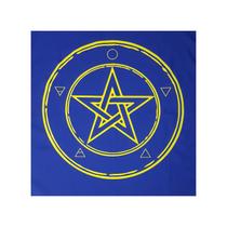 Toalha Pentagrama Wicca Para Leitura de Tarô Azul 70CM