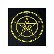 Toalha Pentagrama Wicca para Tarô Preto e Amarelo 70CM Toalha Pentagrama Wicca para Tarô Preto e Amarelo 70CM