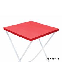 Toalha Plástica Cobre Manchas Perolizada - 78 x 78 cm - Vermelha - 10 unidades - CampFestas - Rizzo