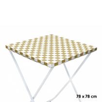 Toalha Plástica Cobre Manchas Perolizada - 78 x 78 cm - Xadrez Dourado - 10 unidades - CampFestas - Rizzo