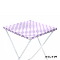 Toalha Plástica Cobre Manchas Perolizada - 78 x 78 cm - Xadrez Lilás - 10 unidades - CampFestas - Rizzo