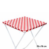 Toalha Plástica Cobre Manchas Perolizada - 78 x 78 cm - Xadrez Vermelho - 10 unidades - CampFestas - Rizzo