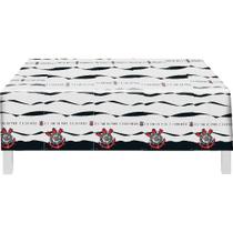 Toalha Plástica para Decoração de Mesa Festa Temática - Corinthians - Festcolor Toalha Plástica para Decoração de Mesa Festa Temática - Corinthians - Festcolor