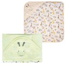 Toalha Plush Com Capuz De Canto Bordado E Forro Fralda 68 x 68cm - Incomfral Bublim