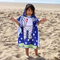 Toalha Poncho com Capuz Infantil Praia/Piscina - Astronauta - TemEmCasa
