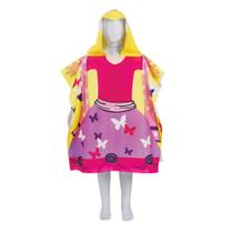 Toalha Poncho De Praia Infantil Capuz Estampada Princesa