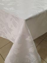 toalha pra mesa retangular tecido jacquard branco 1,40x2,00