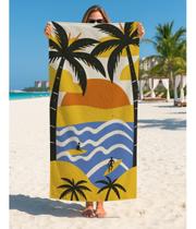 Toalha Praia Banho Verão Surf Sol E Mar 70x140 Cm Estampada