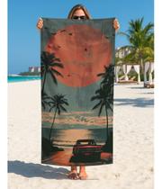 Toalha Praia Banho Verão Surf Sol E Mar 70x140 Cm Estampada