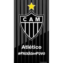Toalha Praia Buettner Veludo Brasão Paixão do Povo Atlético Mineiro 70cm x 140m Preto