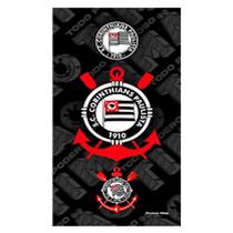 Toalha Praia Buettner Veludo Estampado 100% Algodão Brasão Corinthians 70cm x 140m Preto Toalha Praia Buettner Veludo Estampado 100% Algodão Brasão Corinthians 70cm x 140m Preto