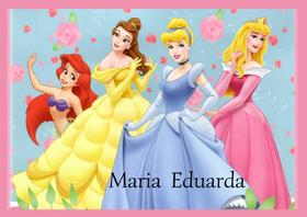 Toalha princesa da disney Tamanho 21x29,5 cm infantil com nome MARIA EDUARDA