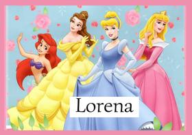 Toalha princesas da disney Tamanho 21x29,5 cm infantil com nome LORENA