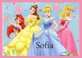 Toalha princesas da disney Tamanho 21x29,5 cm infantil com nome SOFIA