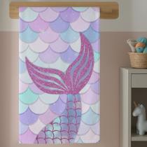 Toalha Qualidade de Banho Menina Com Estampa Sereia Cauda Magica Menina Imfantil Toalha Qualidade de Banho Menina Com Estampa Sereia Cauda Magica Menina Imfantil