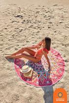 Toalha Redonda Aveludada de Praia Piscina Piquenique Lepper