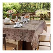 Toalha Retangular 8 Lugares Renda Arabesco 150x250cm Desert