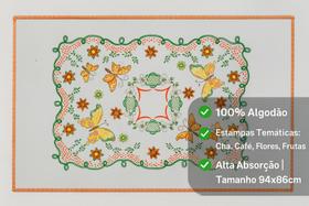 Toalha Retangular Chá e Café Estampada 9466cm 100% Algodão