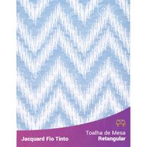 Toalha Retangular em Tecido Jacquard Azul Bebê e Branco Chevron Fio Tinto Toalha Retangular em Tecido Jacquard Azul Bebê e Branco Chevron Fio Tinto