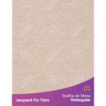 Toalha Retangular em Tecido Jacquard Bege Liso Fio Tinto