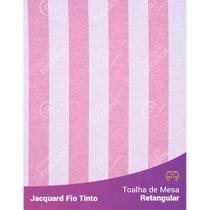 Toalha Retangular em Tecido Jacquard Rosa Bebê e Branco Listrado Fio Tinto