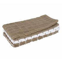 Toalha Ritz Premium Cotton Terry Check 63x38 cm, pacote com 3 unidades Mocha