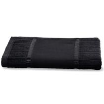Toalha Rosto Bella Dohler Bordar Barrado Etamine 50x80cm - Preto