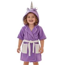 Toalha Roupão Infantil Bebe Criança Piscina Capuz Bichinho -