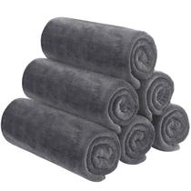 Toalha SINLAND Microfiber 41x81 cm, pacote com 6 unidades, cinza escuro