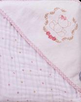 Toalha soft c/capuz de canto bordado 76096625 baby joy classicos estampada 80cmx80cm Toalha soft c/capuz de canto bordado 76096625 baby joy classicos estampada 80cmx80cm