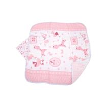 Toalha soft capuz bebe 2 camadas com pano boca bordado e estampado algodão girafa