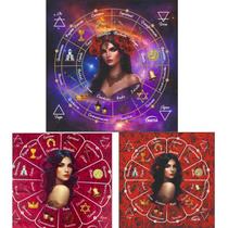 Toalha Sublimada Cigana Tarot Baralho 70X70Cm- Selecione Cor