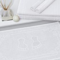 Toalha Tapete Piso De Banheiro 100% Algodão Branco