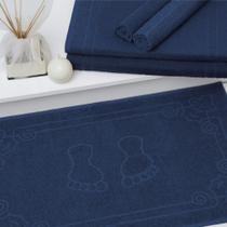 Toalha Tapete Piso De Banheiro 100% Algodão Marinho