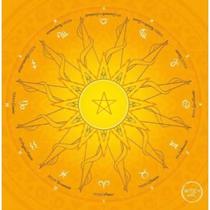 Toalha Tecido Baralho Leitura Amarela Astrológica 70 x 70 cm - META ATACADO