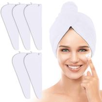 Toalha TENSTARS, pacote com 5, envoltório de cabelo em microfibra, 28x70 cm